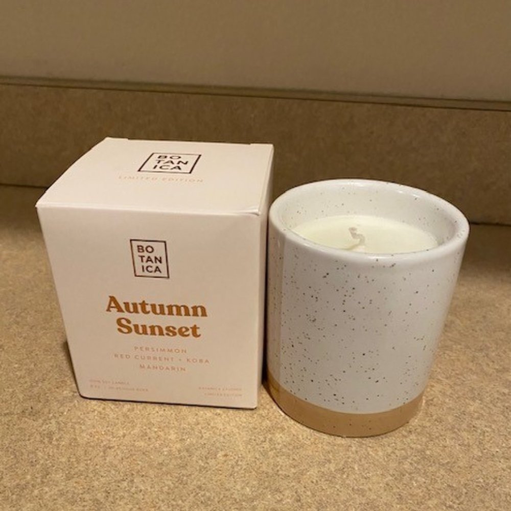 BOTANICA  Autumn Sunset Soy Candle NIB